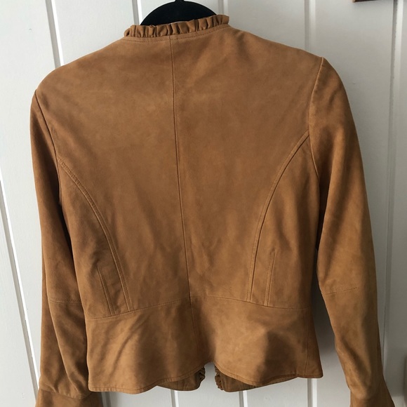 INC camel colored suede leather jacket - Picture 2 of 3